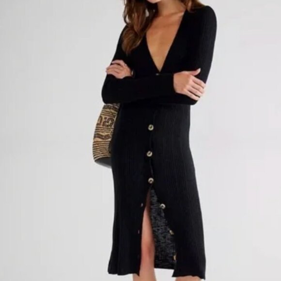 Free People Dresses & Skirts - Free People Date Night Black Cardigan Size Small